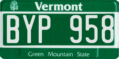 VT license plate BYP958