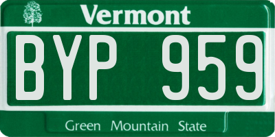 VT license plate BYP959