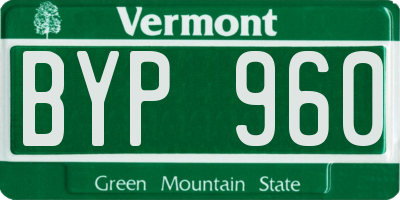VT license plate BYP960