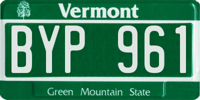 VT license plate BYP961