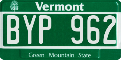 VT license plate BYP962