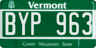 VT license plate BYP963