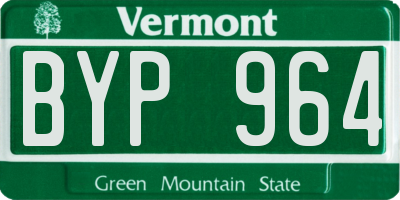 VT license plate BYP964
