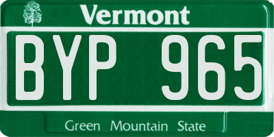 VT license plate BYP965