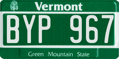VT license plate BYP967