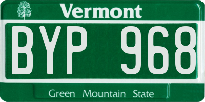 VT license plate BYP968