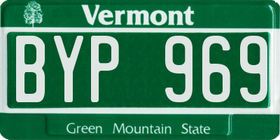 VT license plate BYP969