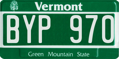 VT license plate BYP970