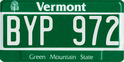 VT license plate BYP972