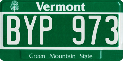 VT license plate BYP973