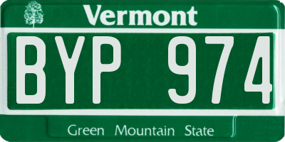 VT license plate BYP974