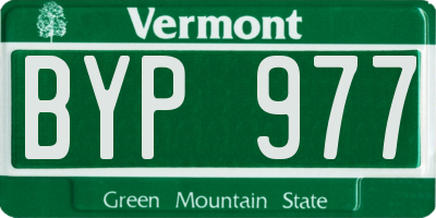 VT license plate BYP977