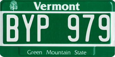 VT license plate BYP979