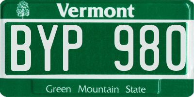 VT license plate BYP980