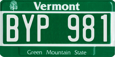 VT license plate BYP981