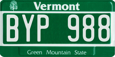 VT license plate BYP988