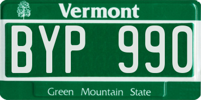 VT license plate BYP990