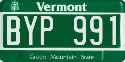 VT license plate BYP991