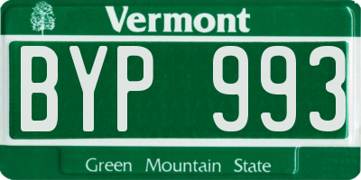 VT license plate BYP993