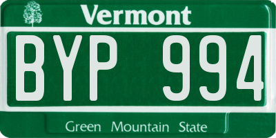 VT license plate BYP994