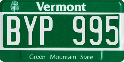 VT license plate BYP995
