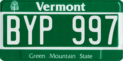 VT license plate BYP997