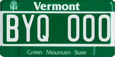 VT license plate BYQ000