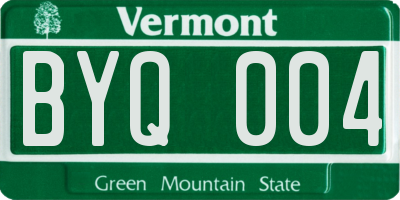 VT license plate BYQ004