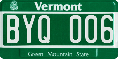 VT license plate BYQ006