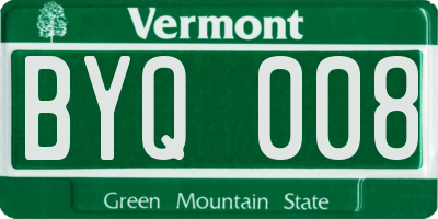 VT license plate BYQ008