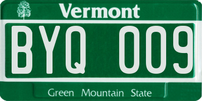 VT license plate BYQ009