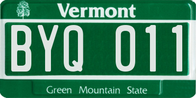 VT license plate BYQ011