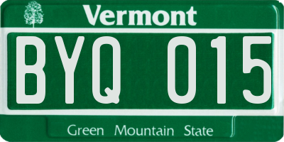 VT license plate BYQ015