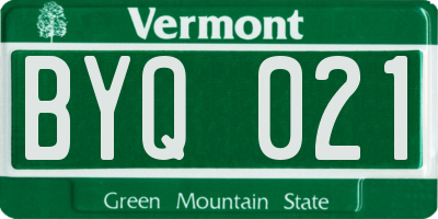 VT license plate BYQ021