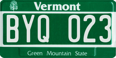 VT license plate BYQ023