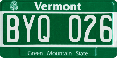 VT license plate BYQ026