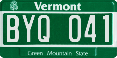 VT license plate BYQ041