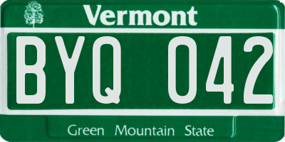 VT license plate BYQ042