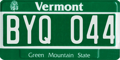 VT license plate BYQ044