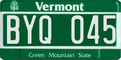 VT license plate BYQ045