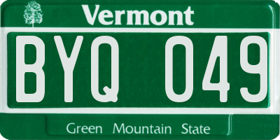 VT license plate BYQ049