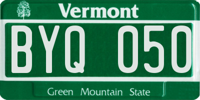 VT license plate BYQ050