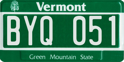 VT license plate BYQ051