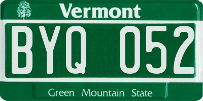 VT license plate BYQ052