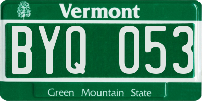 VT license plate BYQ053