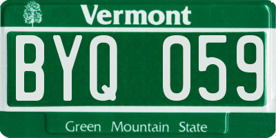 VT license plate BYQ059