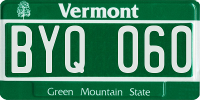 VT license plate BYQ060