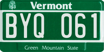 VT license plate BYQ061