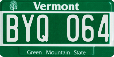 VT license plate BYQ064