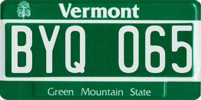 VT license plate BYQ065